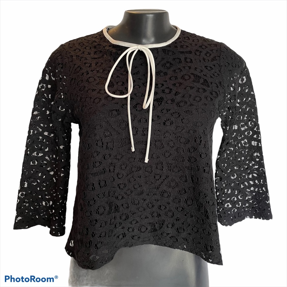 ZARA black lace top, size Medium